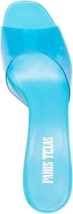 Paris Texas Blauwe PVC Muiltje 70 Elegante Hakken Blue Dames