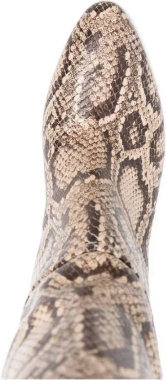 Paris Texas Python Print Kniehoge Laarzen Beige