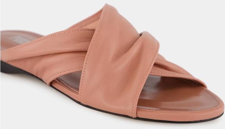 Paris Texas Rose Platte Sandalen van Nappa Leer