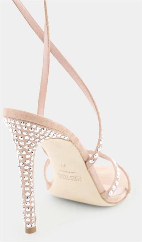 Paris Texas Roze Leren Sandalen met Kristallen