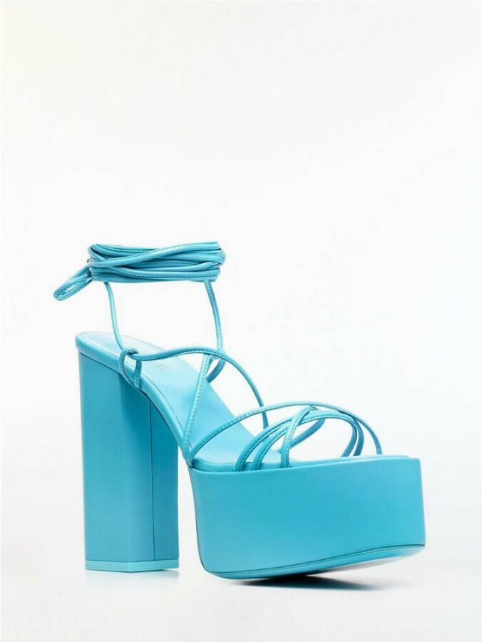 Paris Texas Turquoise Leren Hoge Hak Sandalen Blauw Dames