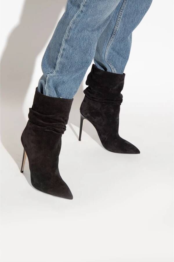 Paris Texas Suede hakken enkellaarzen Zwart Dames