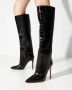 Paris Texas Zwarte Kniehoge Stiletto Laarzen met Krokodillenprint - Thumbnail 2