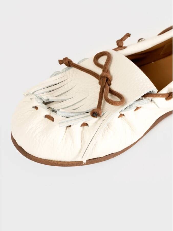 P.a.r.o.s.h. Witte platte schoenen met gerimpeld ontwerp