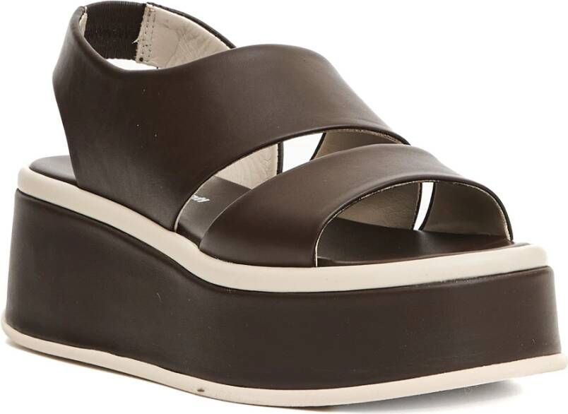 Patrizia Bonfanti Bruine Sleehak Sandalen Verhogen Stijl