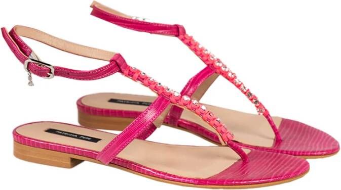 PATRIZIA PEPE Dierenprint Platte Sandalen Roze Dames