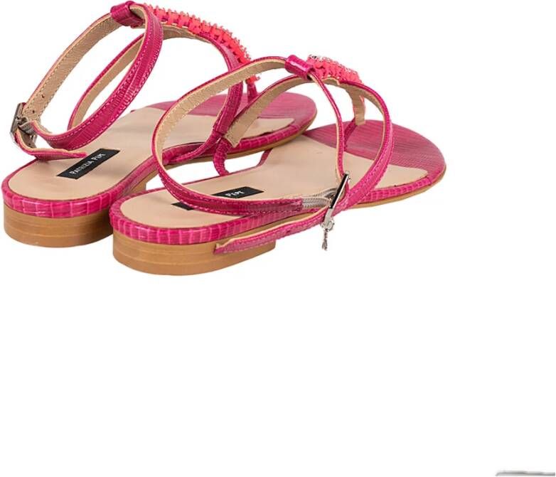 PATRIZIA PEPE Dierenprint Platte Sandalen Roze Dames