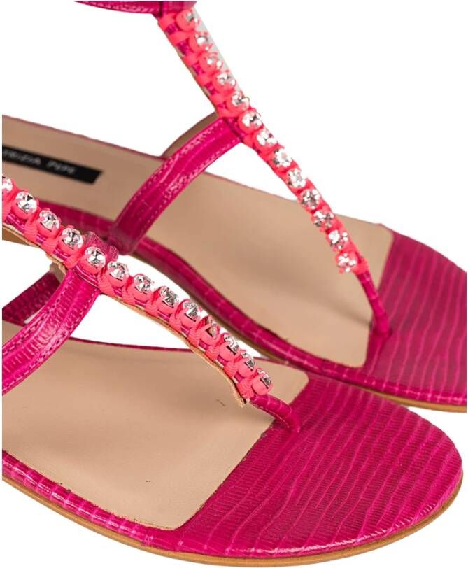 PATRIZIA PEPE Dierenprint Platte Sandalen Roze Dames