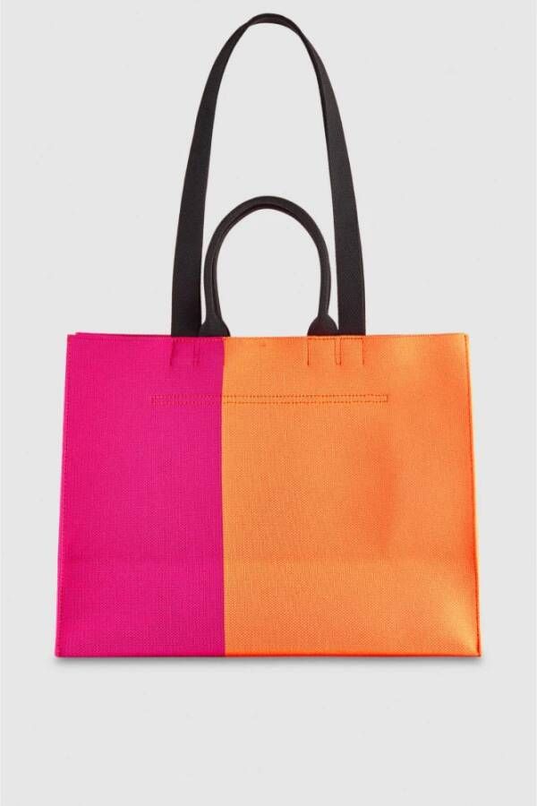 Patrizia Pepe Gebreide boodschappentas met color-block ontwerp