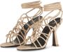 PATRIZIA PEPE Leren kooi sandalen met enkelband Beige Dames - Thumbnail 8