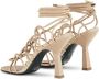 PATRIZIA PEPE Leren kooi sandalen met enkelband Beige Dames - Thumbnail 9