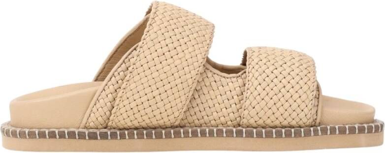 Patrizia Pepe Handgeweven beige leren sandalen