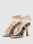 PATRIZIA PEPE Leren kooi sandalen met enkelband Beige Dames - Thumbnail 14