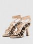 PATRIZIA PEPE Leren kooi sandalen met enkelband Beige Dames - Thumbnail 11