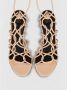 PATRIZIA PEPE Leren kooi sandalen met enkelband Beige Dames - Thumbnail 16
