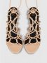 PATRIZIA PEPE Leren kooi sandalen met enkelband Beige Dames - Thumbnail 5