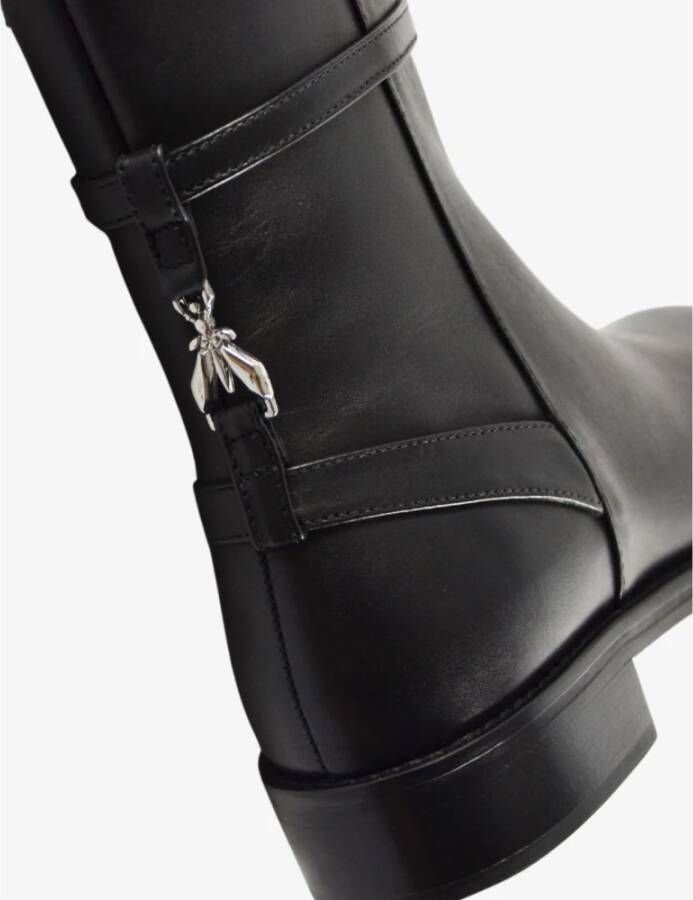 Patrizia Pepe Leren Combat Boots met Zijrits