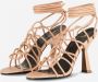 PATRIZIA PEPE Leren kooi sandalen met enkelband Beige Dames - Thumbnail 7