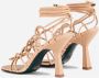 PATRIZIA PEPE Leren kooi sandalen met enkelband Beige Dames - Thumbnail 8