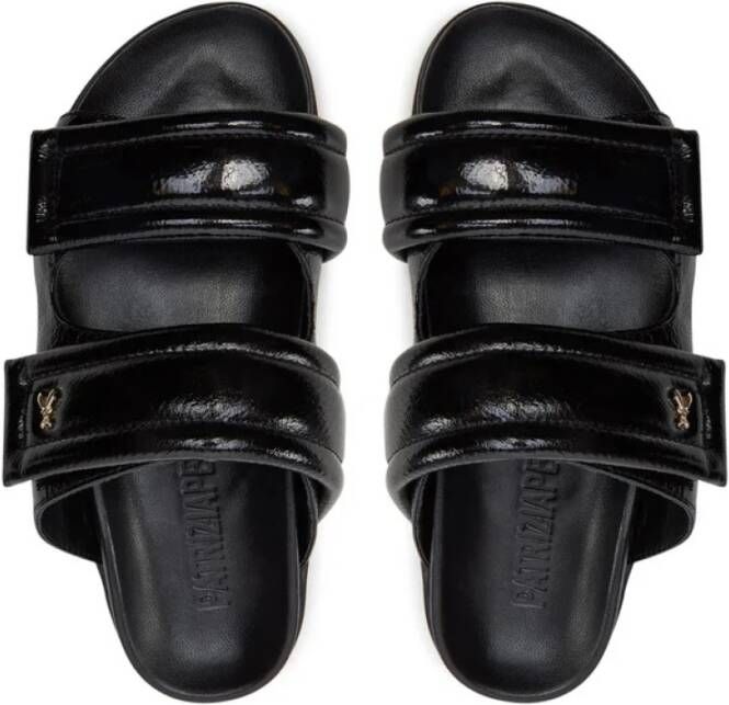 PATRIZIA PEPE Logo Leren Slippers Black Dames