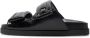 PATRIZIA PEPE Logo Leren Slippers Black Dames - Thumbnail 4