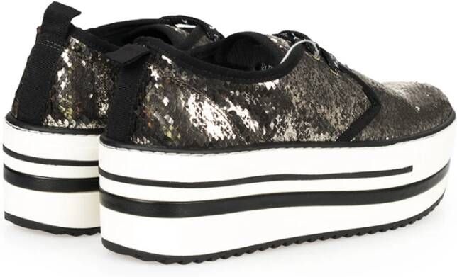 PATRIZIA PEPE Platform Sneakers met Glitterdetail Zwart Dames