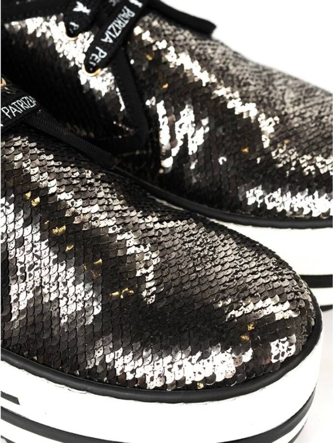 PATRIZIA PEPE Platform Sneakers met Glitterdetail Zwart Dames