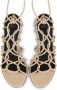 PATRIZIA PEPE Leren kooi sandalen met enkelband Beige Dames - Thumbnail 12