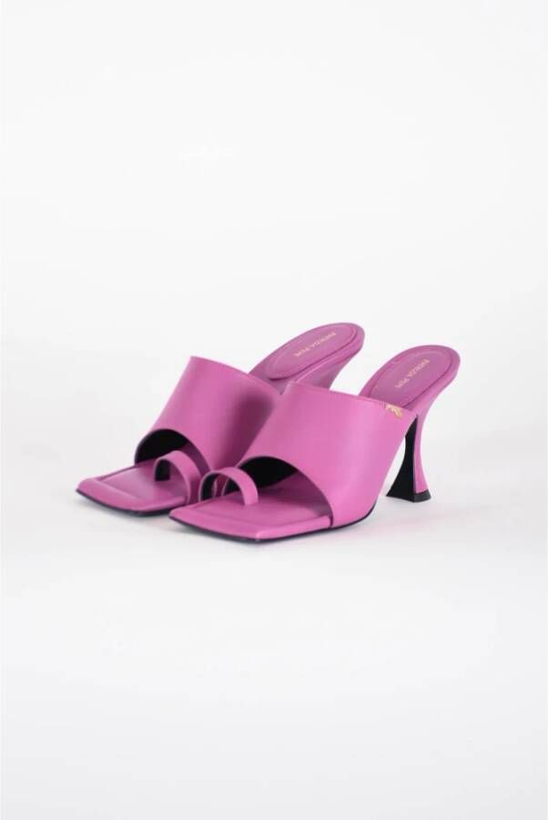 PATRIZIA PEPE Hakmuiltjes met vierkante neus en flip flop design Paars Dames