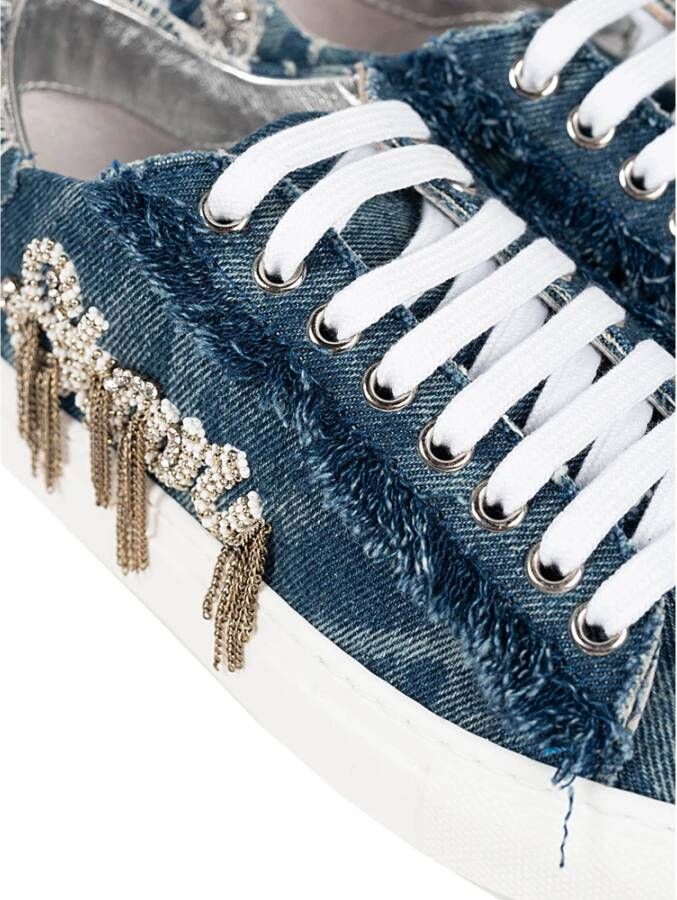 PATRIZIA PEPE Denim Sneakers met Versieringen Blauw Dames