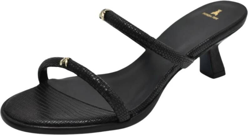 Patrizia Pepe Zwarte leren hoge hak sandalen