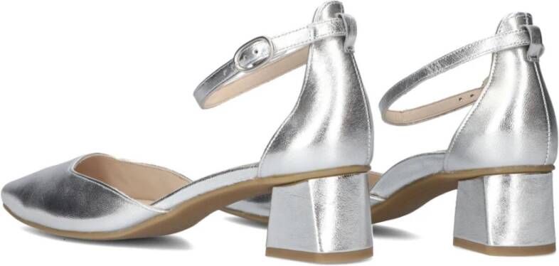 Paul Green Elegante Zilveren Sandalen met Enkelband Gray Dames