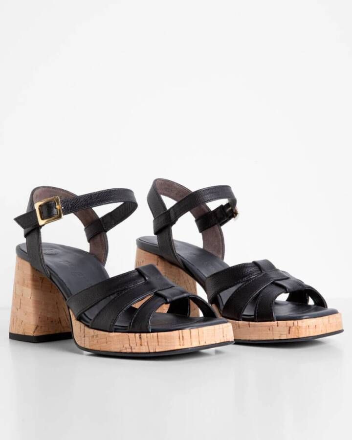 Paul Green Sandalen met hak 6073 Black Dames