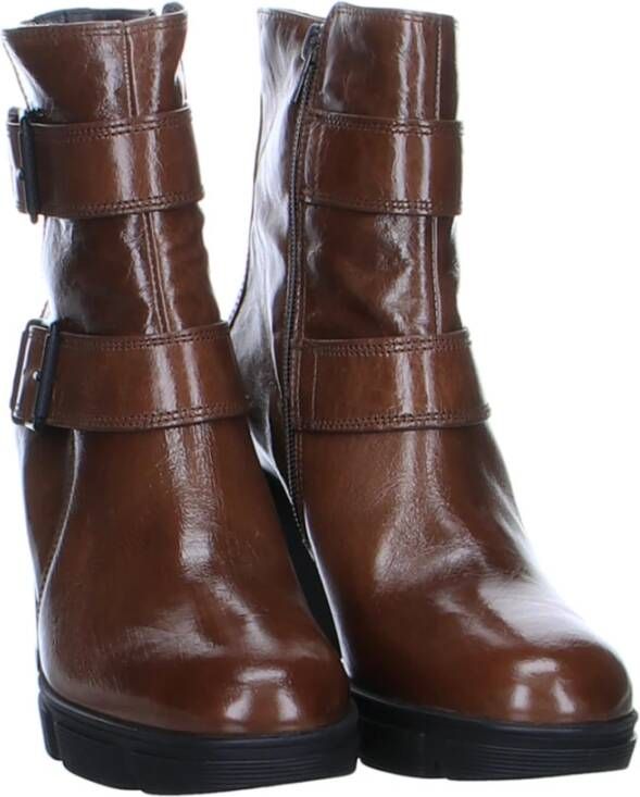 Paul Green Sportieve enkellaars in modderkleur Brown Dames