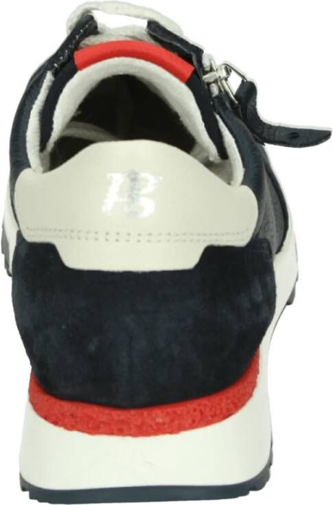 Paul Green Sportieve Lage Damesschoenen Blauw Leer