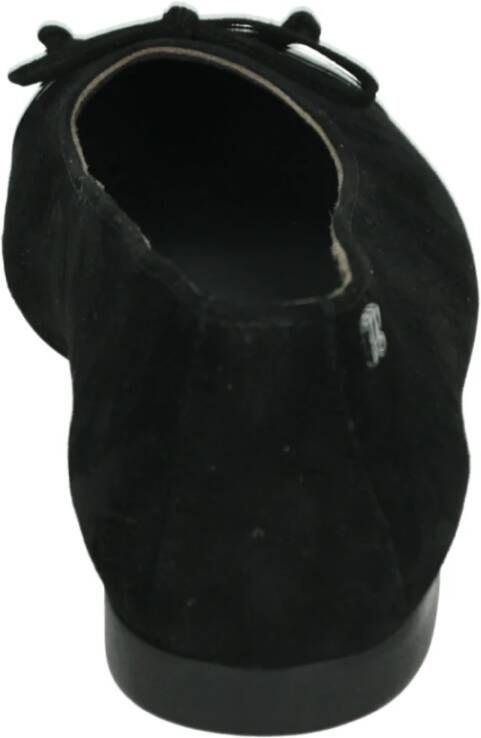 Paul Green Zwarte Ballerina Schoenen Leer Suède
