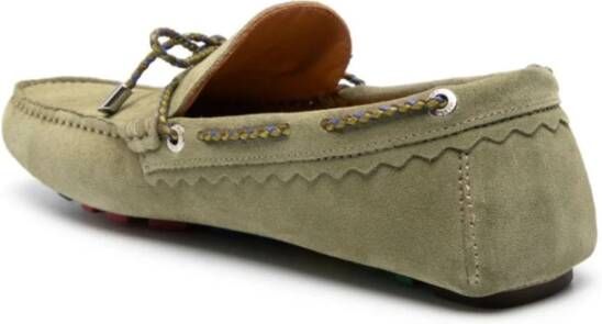 Paul Smith Groene platte schoenen met whipstitch afwerking Green Heren