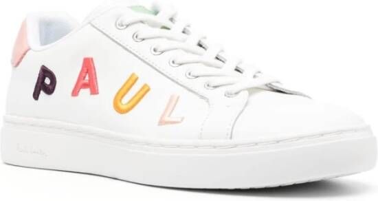 PS By Paul Smith Witte Leren Sneakers met Multicolor Logo White
