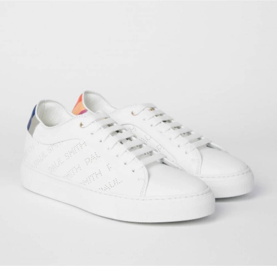 Paul Smith Witte geperforeerde leren lage sneakers Wit Heren