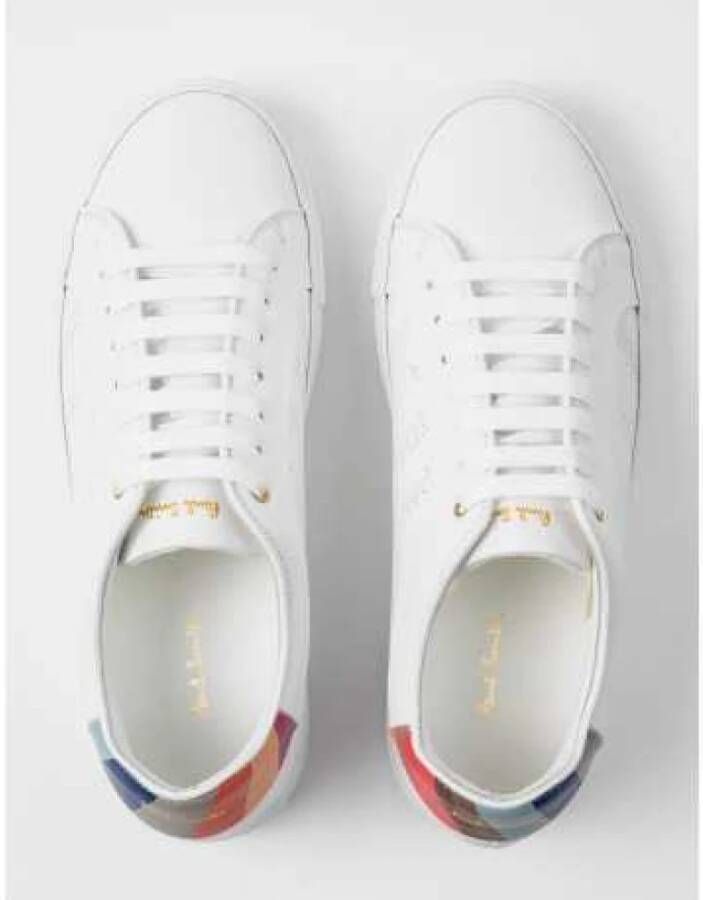 Paul Smith Witte Geperforeerde Leren Sneakers Basso Model White Dames