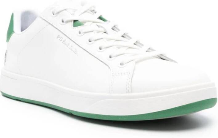 Paul Smith Witte Sneakers met Limoengroene Accenten White Heren