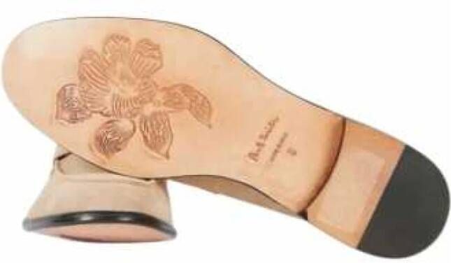 Paul Smith Zandkleurige loafers met leren zool en Baya Figino patch