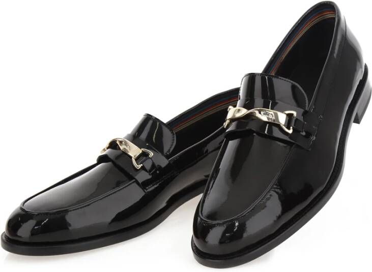 Paul Smith Zwarte Montego Lakleren Loafers Black Heren