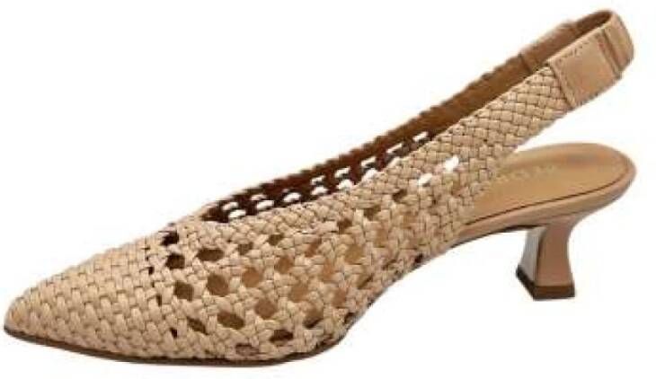 Pedro Miralles Geweven Camel Slingback Hakken