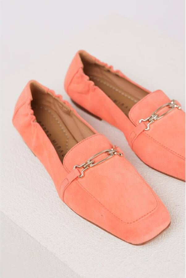 Pedro Miralles Oranje Loafer met Enkelband Orange Dames