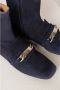 Pedro Miralles Velour Navy Kettingdetail Enkellaars Blue Dames - Thumbnail 2