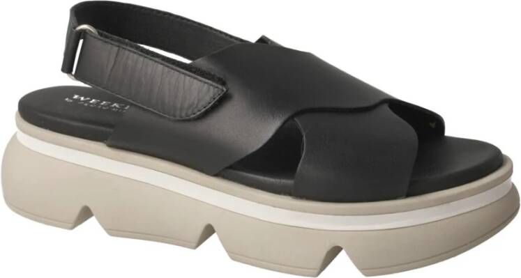 Pedro Miralles Zwarte leren klittenbandsandalen Black Dames