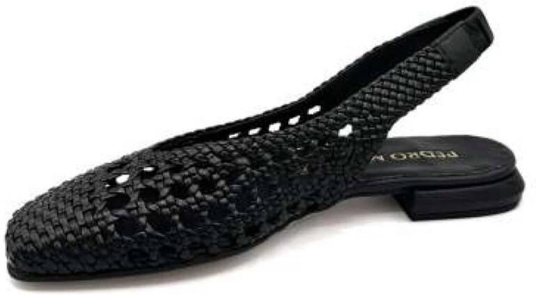 Pedro Miralles Zwarte leren slingback ballerina schoenen