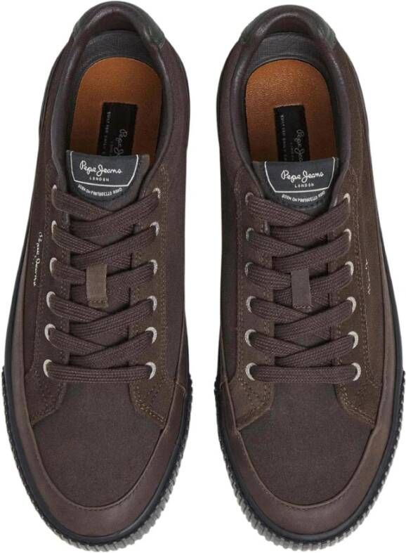 Pepe Jeans Bruine leren sneakers Ben Evolution