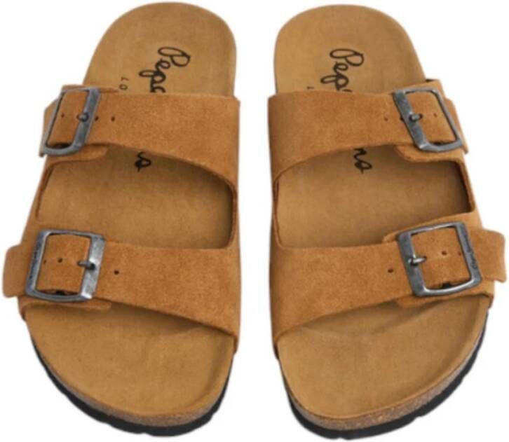 Pepe Jeans Comfortabele Suède Sandalen met Kurken Tussenzool